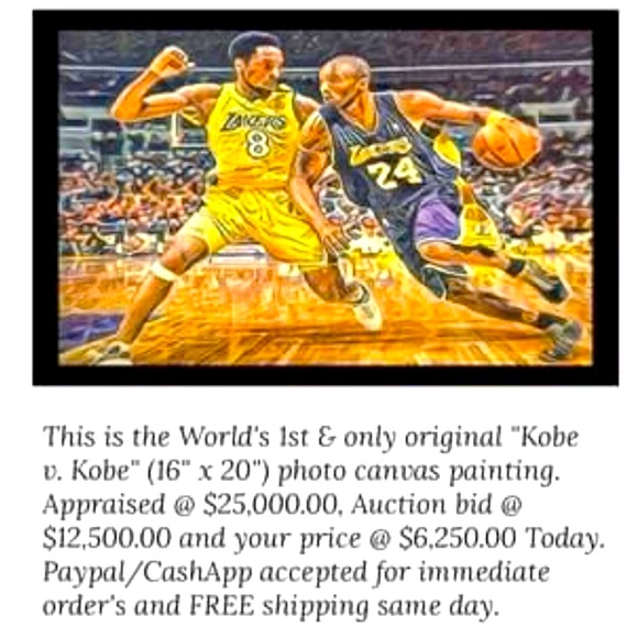 “Kobe v Kobe”, 16”x20”, photo canvas painting is the only one in the World. - Picture 3 of 5
